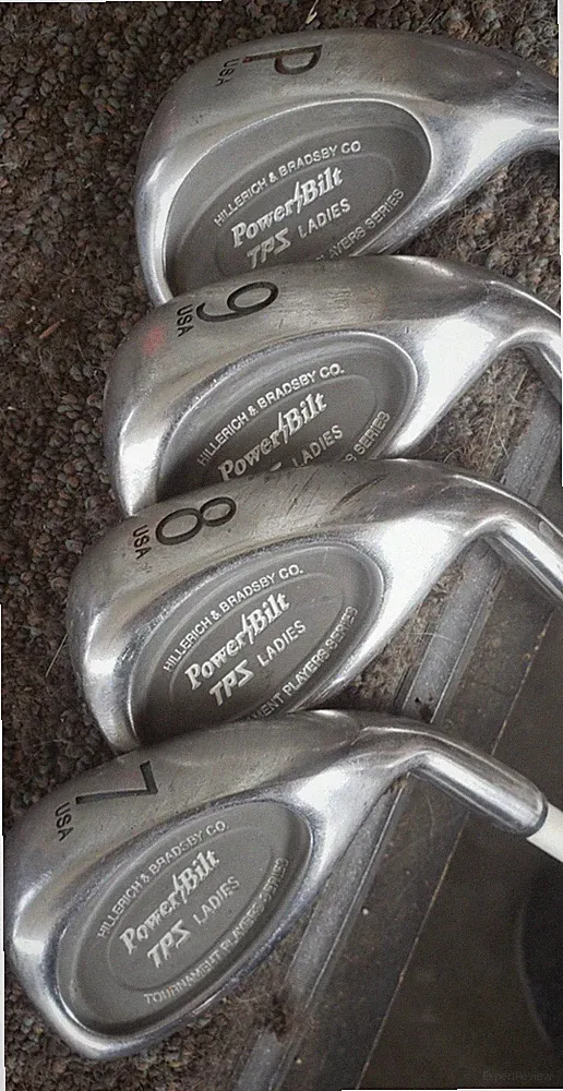 SET OF 4 LADIES POWERBILT TPS CAVITY BACK GOLF IRONS 7 8 9 PW GRAPHITE VERY NICE