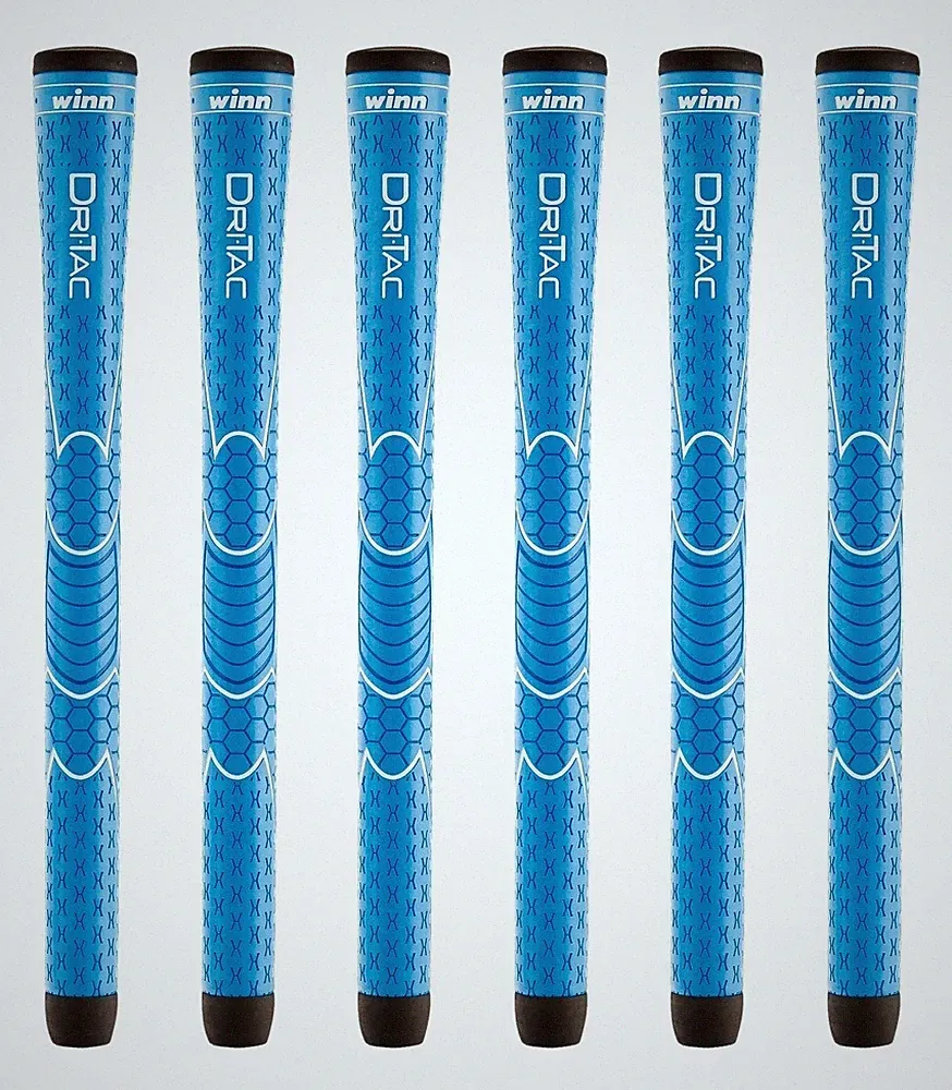 Set of 6 Winn Dri-Tac Golf Grip Junior, Blue JDT-BL