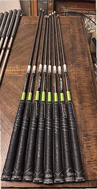 Set Of 8 TaylorMade RBZ 65g Flex M Graphite Iron Shafts Lamkin Jumbo Grips Used
