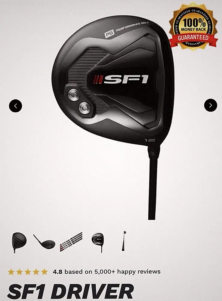 SF1 Driver Right Hand ( Stiff ) Performance Golf Fast Shipping 🚚🚛🚚🚛 New