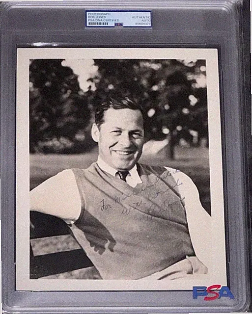 Signed Bobby Jones Photo 8x10 Autographed Augusta National & Masters Founder PSA