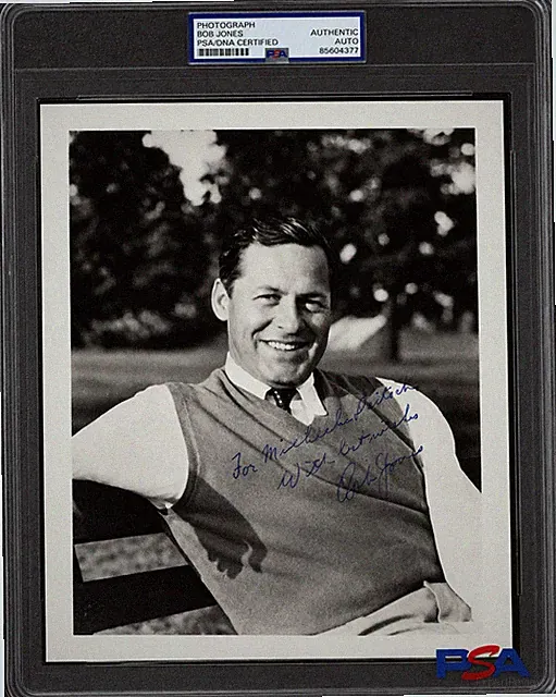 Signed Bobby Jones Photo Autographed Augusta National & Masters Founder 8x10 PSA