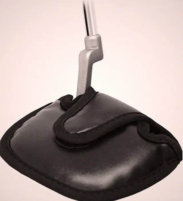 Small Black Golf Putter Headcover Leatherette Club Head Cover Perfect for Mallet
