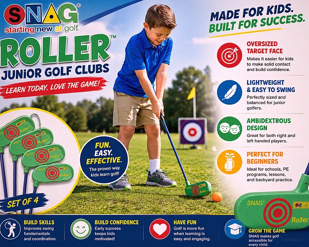 SNAG Roller Golf Clubs Set of 4 Junior Kids Training Learning Golf Clubs