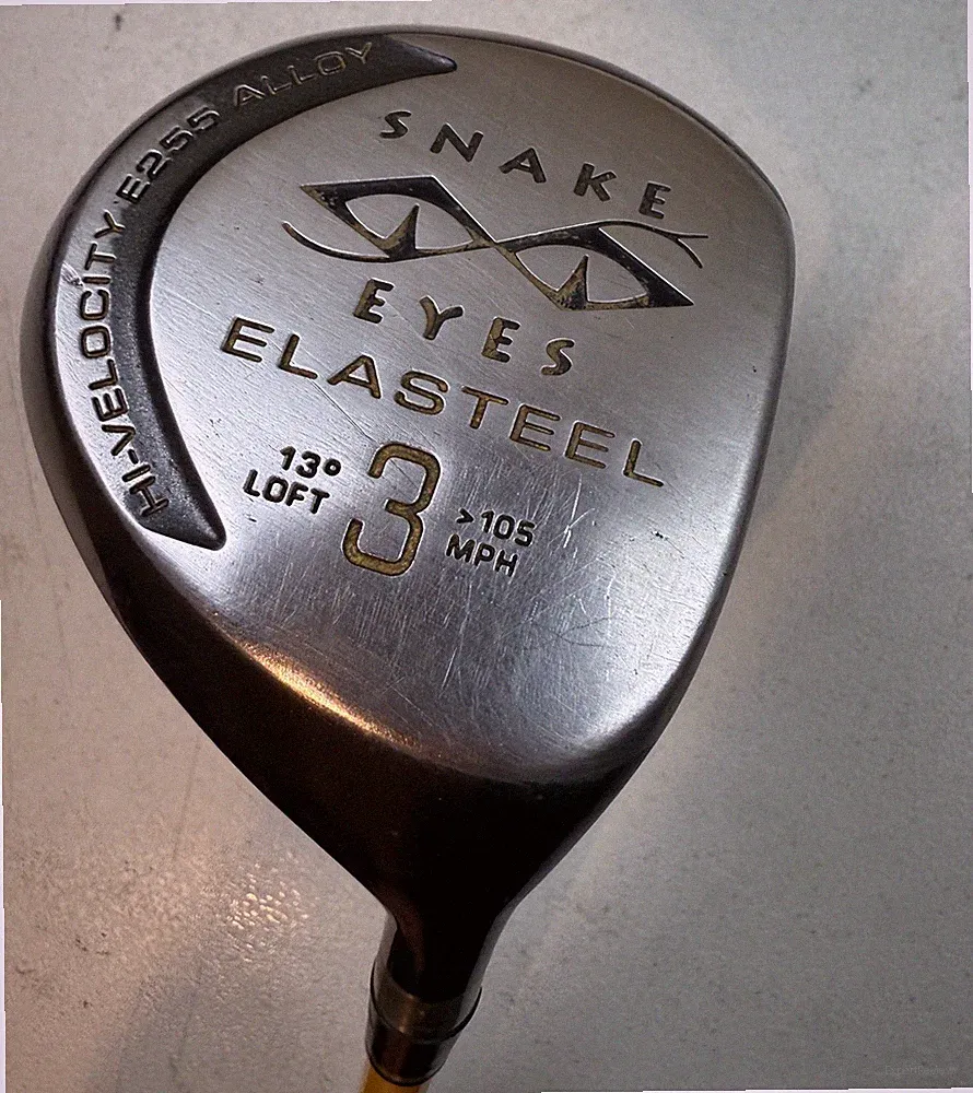 Snake Eyes Elasteel 3 Wood 13 Degree Golf Club RH 75 Gold Shaft S Flex