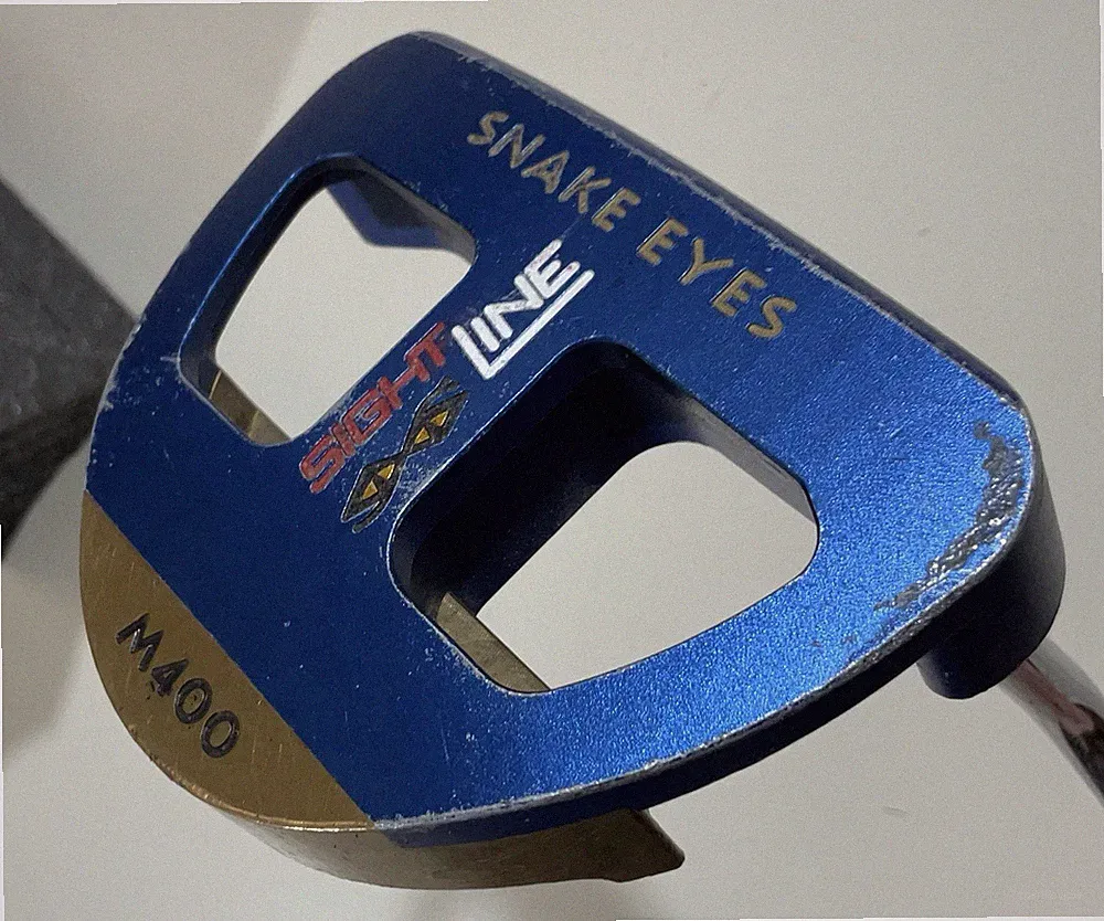 Snake Eyes Sight Line M330 Mallet Putter Blue Brass Milled Face RH 34” Cheap