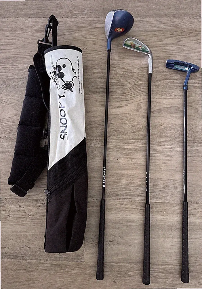 Snoopy Junior Golf 3 Club Set Driver Wedge Putter with Bag La Jolla Clubs 1990’s