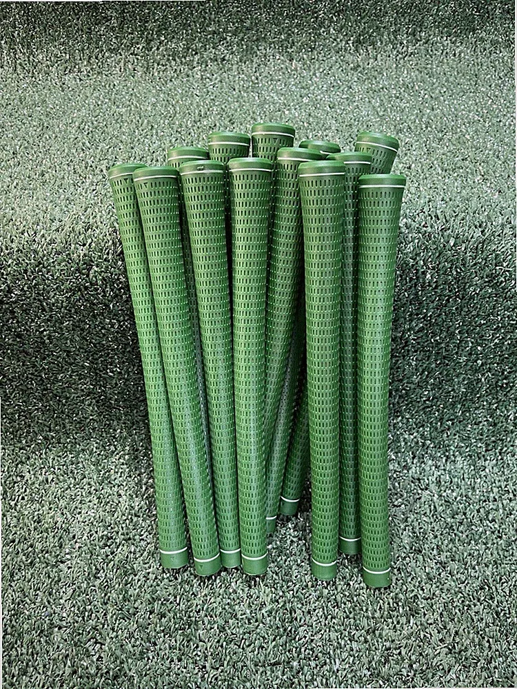 Standard Size Green Rubber Golf Grips 13 Pack No Logos