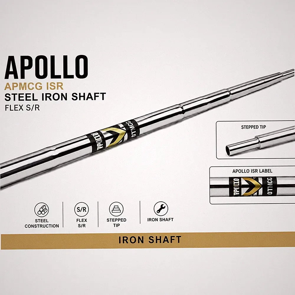 Steel Shaft for Irons Apollo APMCG ISR Flex S/R .355 Stepped Steel for Golf Club