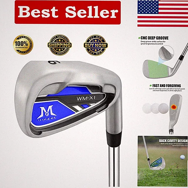 Stiff Flex Men's Golf Iron Set with Graphite/Steel Shafts for Ultimate Distance