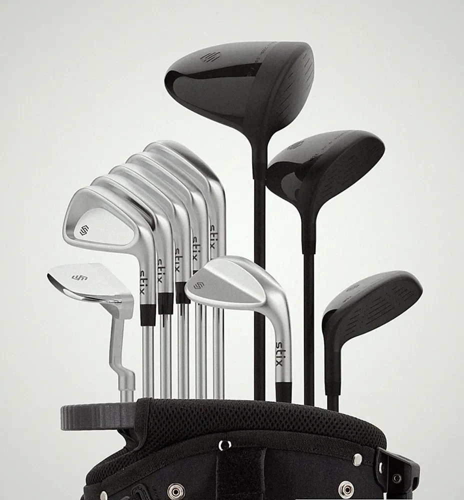 STIX GOLF CLUBS COMPLETE SET 10 PC DRIVER IRONS PUTTER WEDGES BAG RIGHT HANDED ~