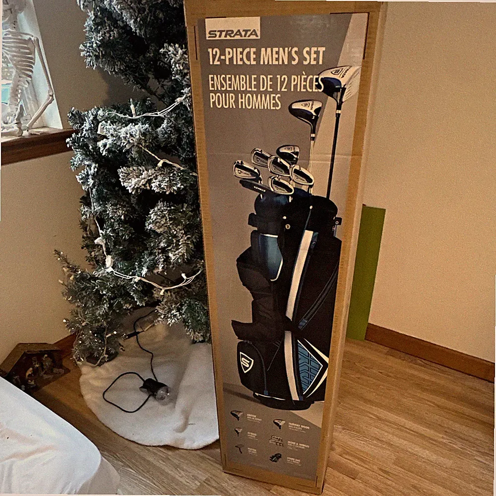 Strata 12-Piece Men’s Complete Golf Club Set Right-Handed Black/Blue/White