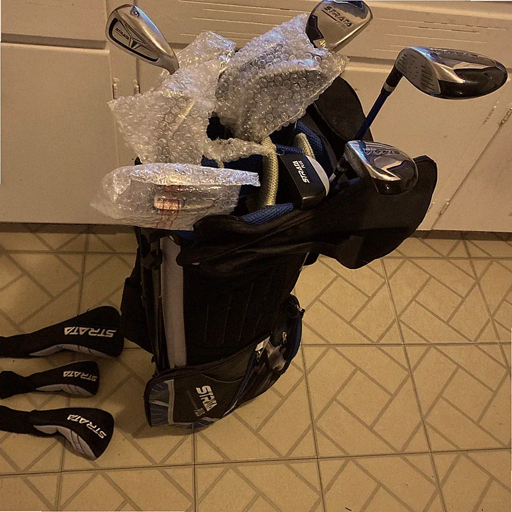 STRATA PLUS golf club set mens with bag,ten (10) Pieces In nice condition,Read