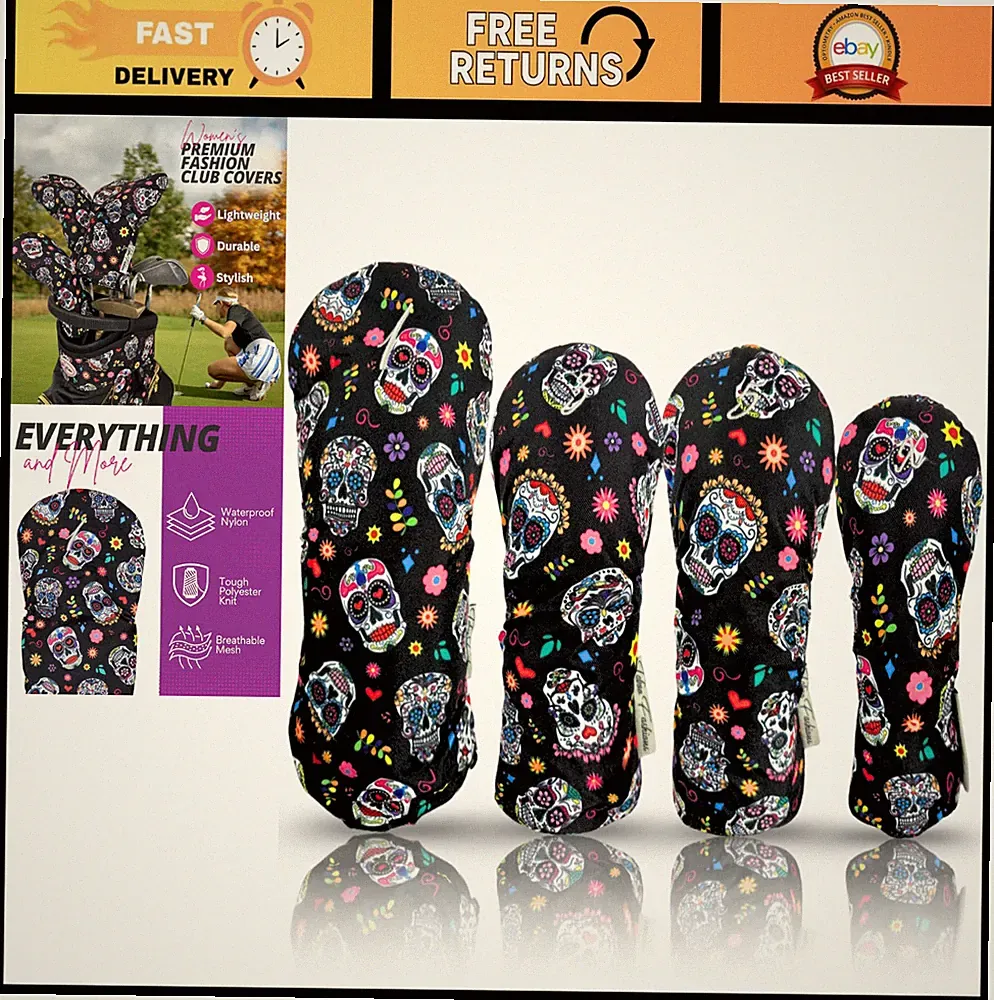 Stylish Golf Club Covers for Women - Numbered Headcovers Set for Driver, Woods &