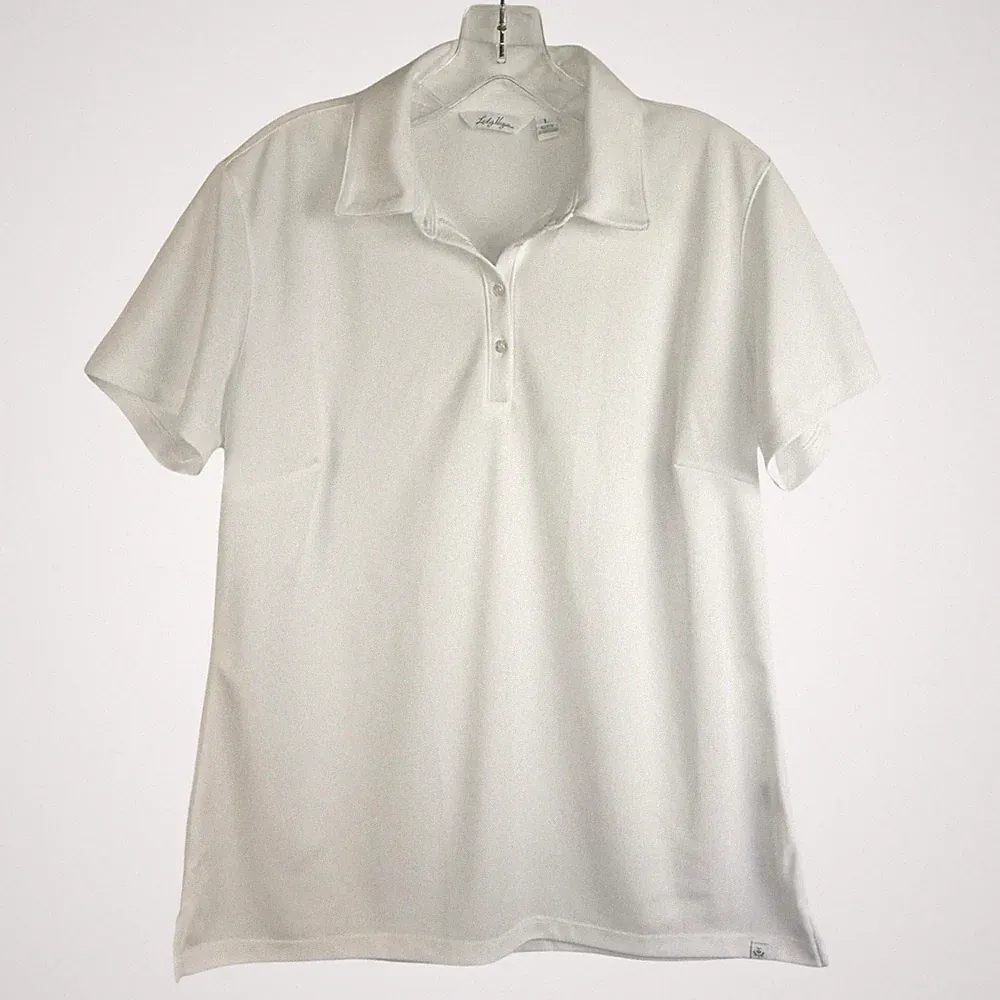 SUMMER CLEARANCE Lady Hagen Womens White Polo Shirt L