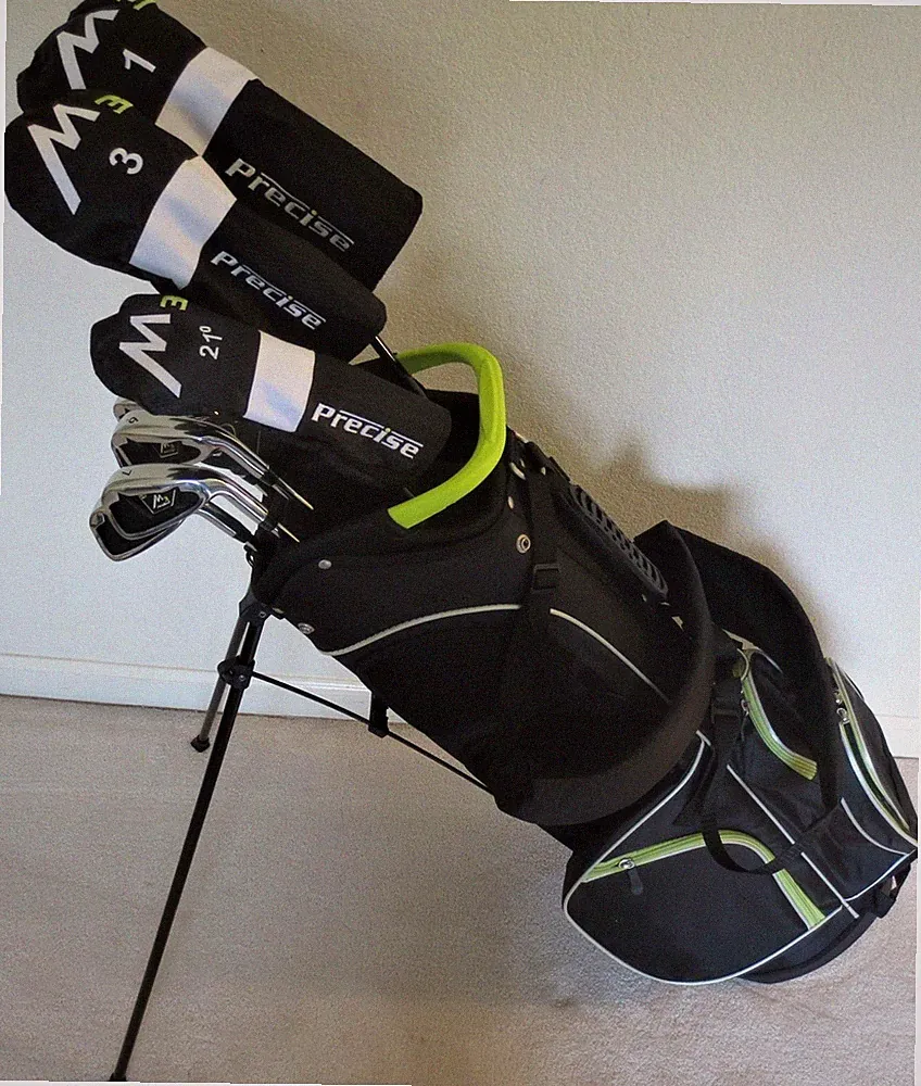 Tall Men's Complete Golf Set Driver, Wood, Hybrid, Irons Putter Clubs Stand Bag