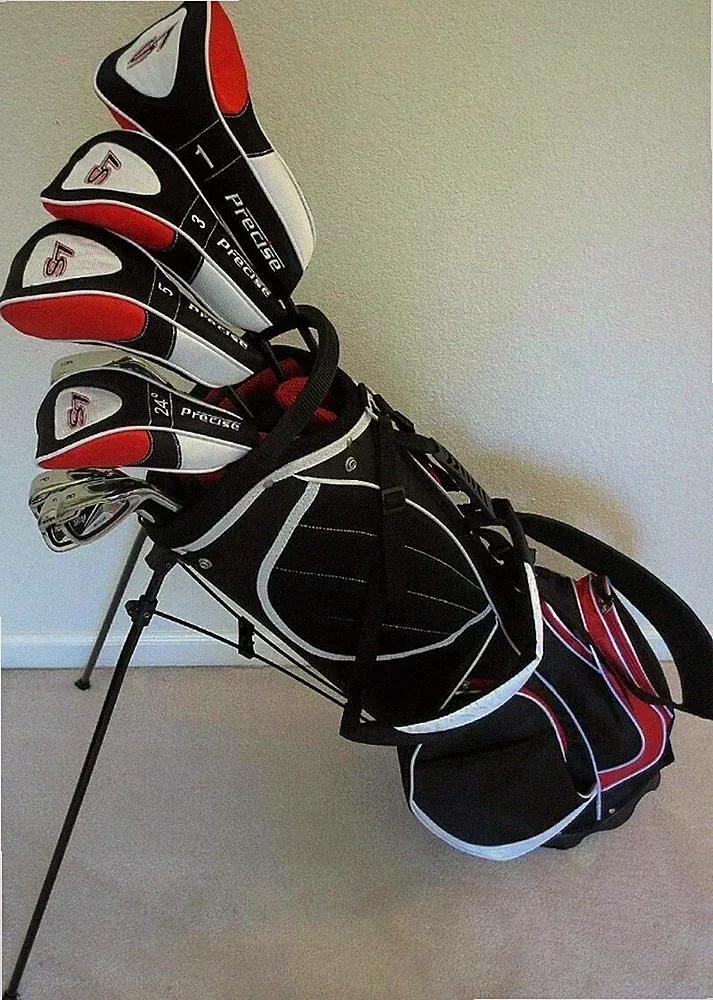 Tall Mens Complete Golf Club Set +1" Driver Woods Hybrid Irons Putter Stand Bag
