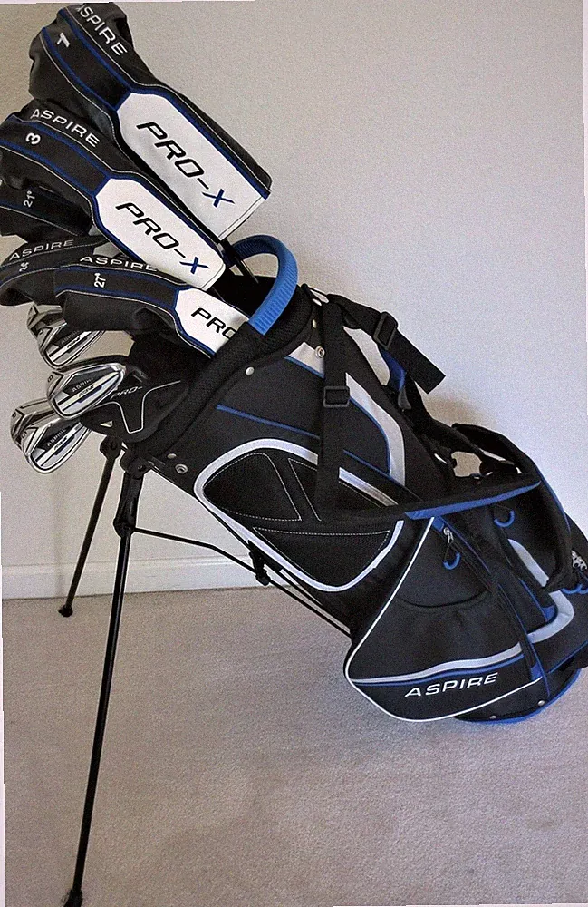 Tall Mens Golf Club Set Driver, 3 Wood, 3,4,5 Hybrids, Irons, Putter SW Reg Flex