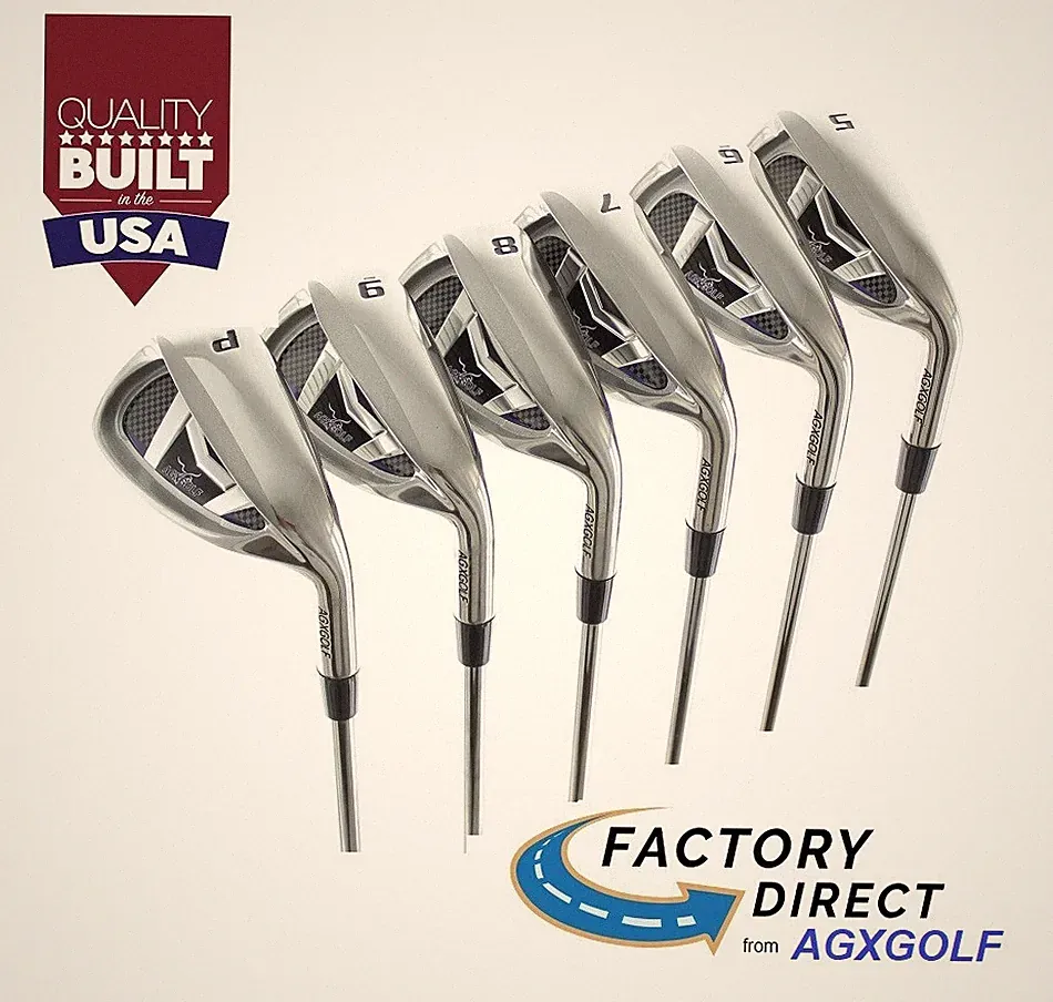 TALL SENIORS WIDE SOLE IRONS SET 5-6-7-8 & 9 +PW SENIOR FLEX GRAPHITE SHAFTS; US
