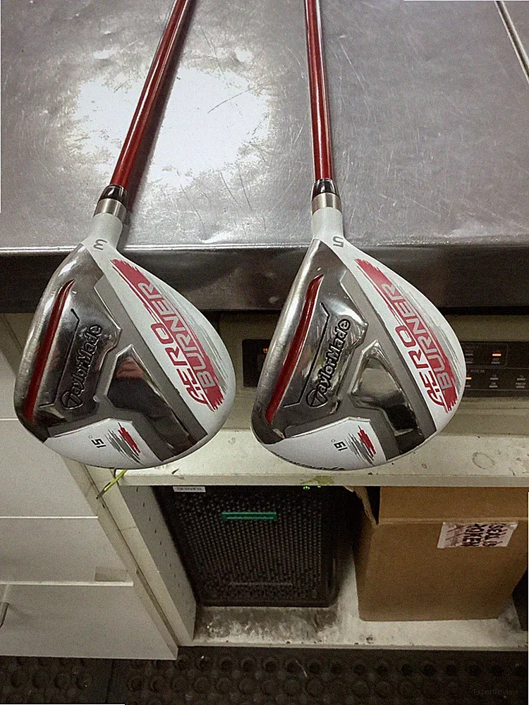 TaylorMade AEROBURNER Fairway Woods 15° 3 & 19° 5 wood TM1-215 Stiff Flex NICE!