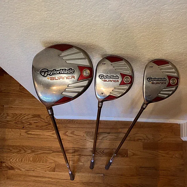 TAYLORMADE BURNER LEFT HANDED DRIVER, 3 + 5 WOOD REAX 50g REGULAR FLEX GRAPHITE