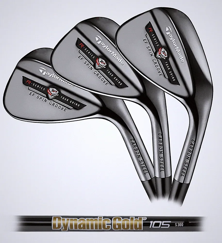 TaylorMade EF Carbon Black ATV Wedges, Dynamic Gold 105 Onyx S300 Shaft