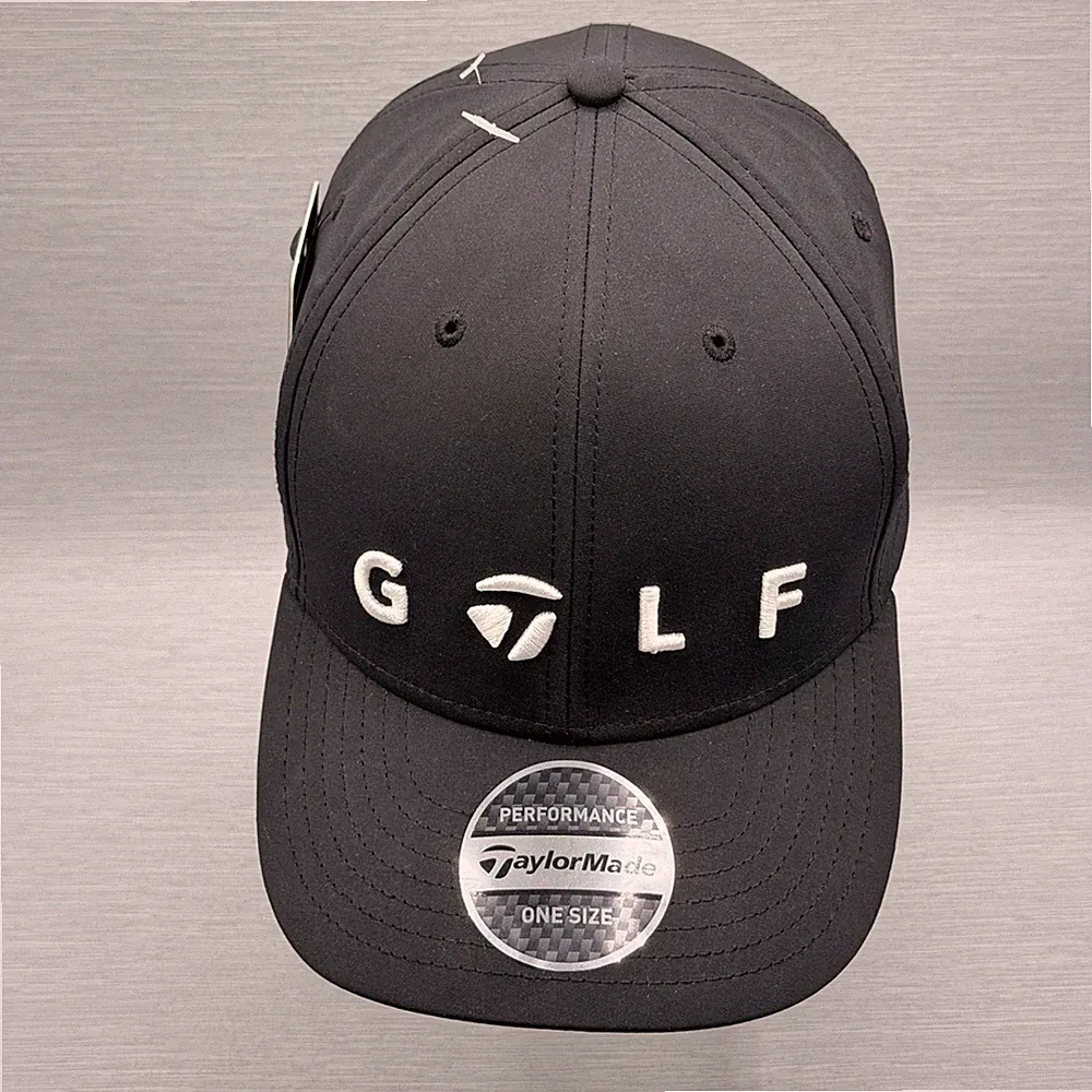 TaylorMade Golf Cap Men's Black Logo Performance Adjustable Regular One Size NWT