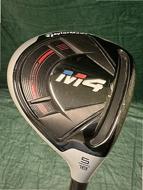TAYLORMADE M4 FW WOOD # 5 18* RH FUIJKURA ATMOS RED GRAPHITE SHAFT REG FLEX w HC