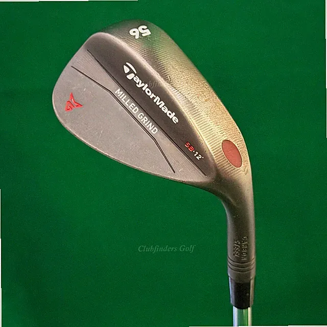 TaylorMade Milled Grind Black 56-12 56° Sand Wedge Stepped Steel Wedge Flex