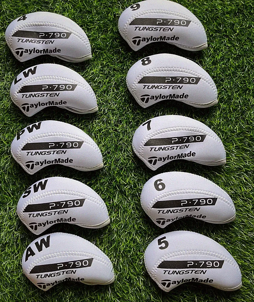 TaylorMade P790 Golf Club Iron Head Covers Neoprene 4-9ASPL/W White { 10Pcs }