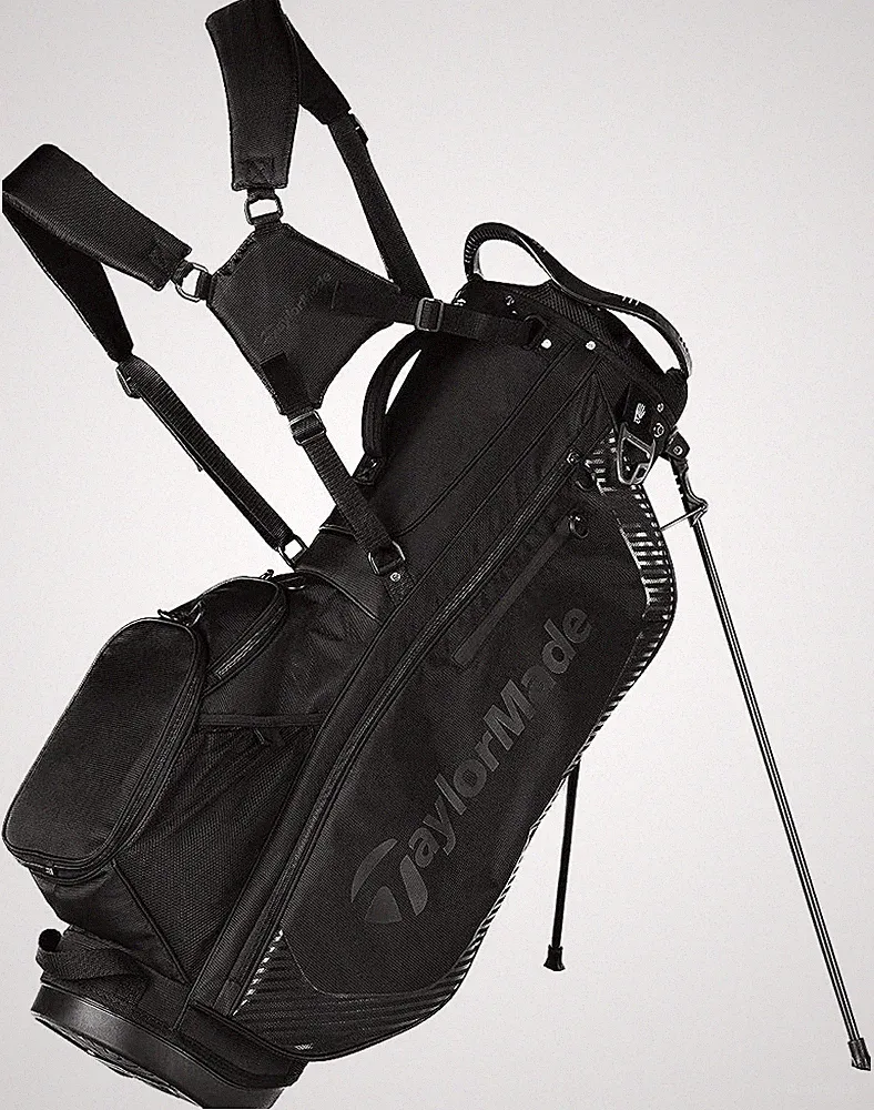 TaylorMade Pro 8-Way Carry Stand Golf Bag Black w/ Rain Hood New #93225
