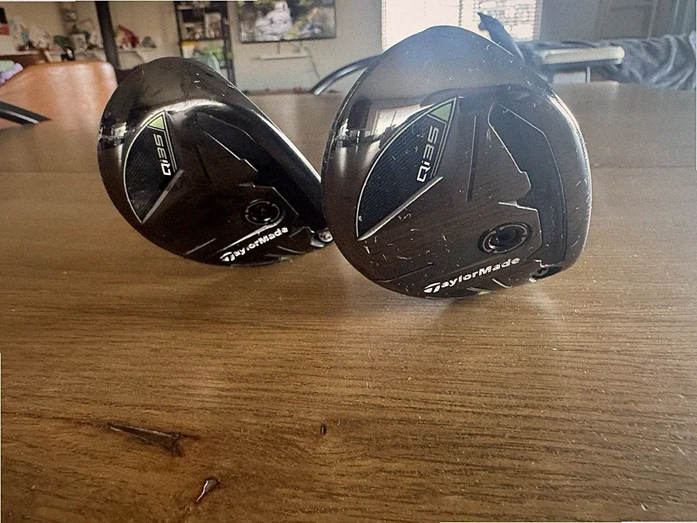 Taylormade Qi 35 Hybrid Set 2 & 3 Hybrids. Stiff Flex Khalil 85 Gram RH