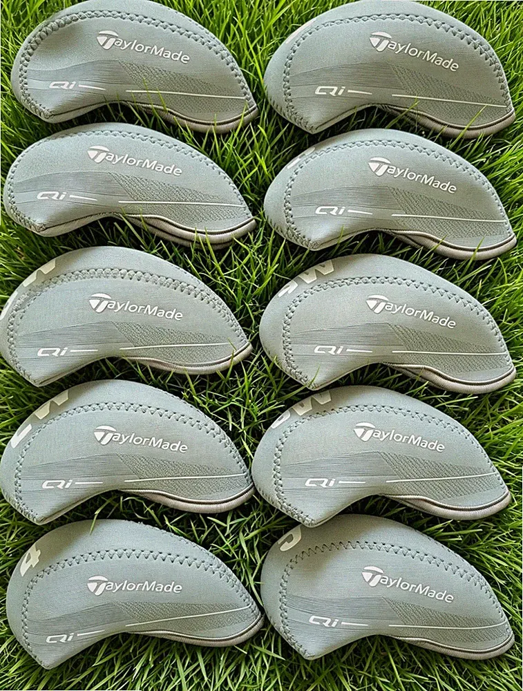 TaylorMade Qi Golf Club Iron Head Covers Neoprene 4-9ASPL/W Rare Gray { 10Pcs }