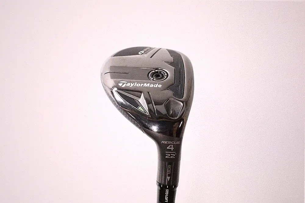 Taylormade Qi35 Rescue 22° 4H Hybrid Stiff Flex Mitsubishi Tensei 1K Black Good