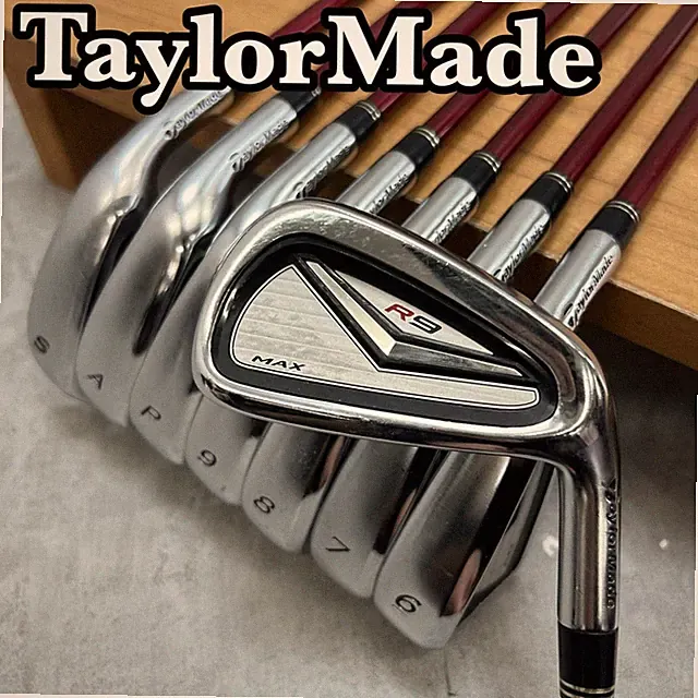 TaylorMade R9 MAX Iron Set 8pcs 5-9,Pw,Aw,Sw Regular Flex MOTORE 55 Fujikura RH