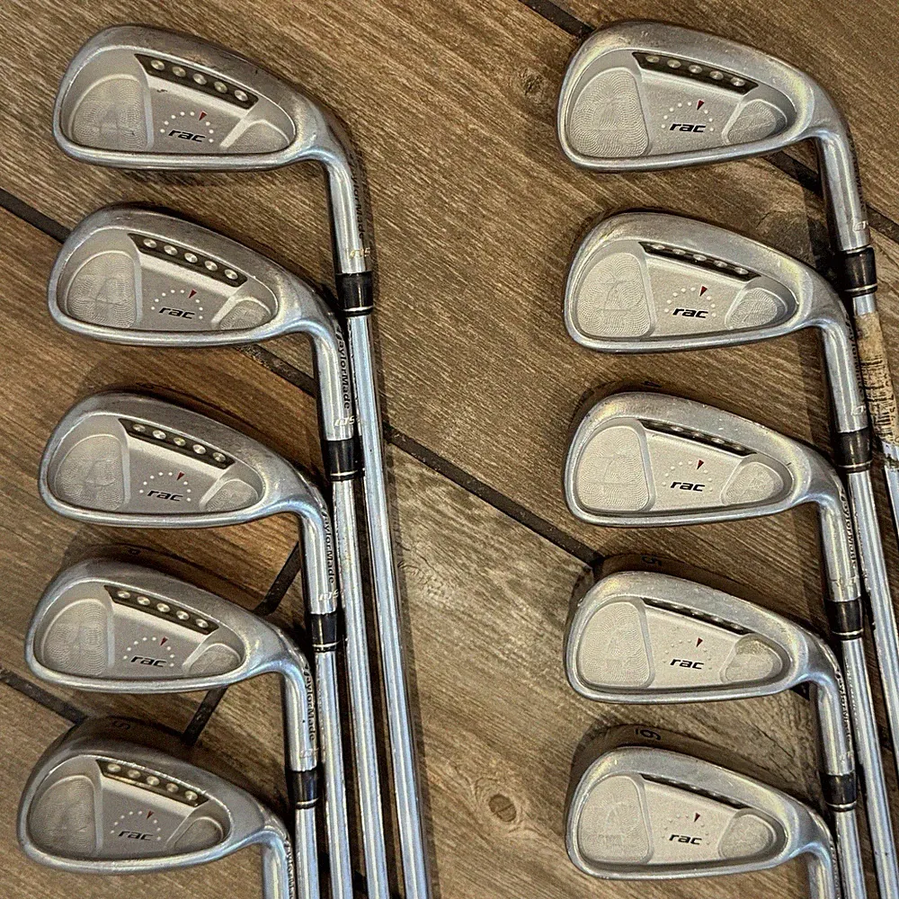 TaylorMade RAC OS Irons Set 2-9 PW SW Steel Shaft Stiff Flex Right Handed RH