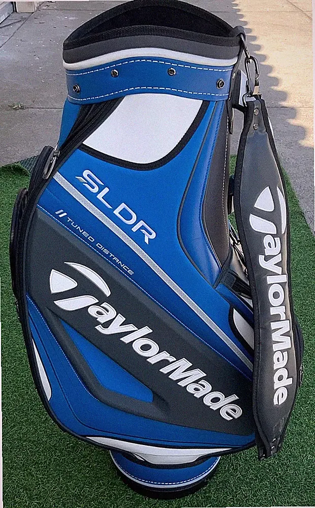 TaylorMade SLDR TP Staff Cart Bag 6 Way Top 8 Pocket Blue White Black Retired