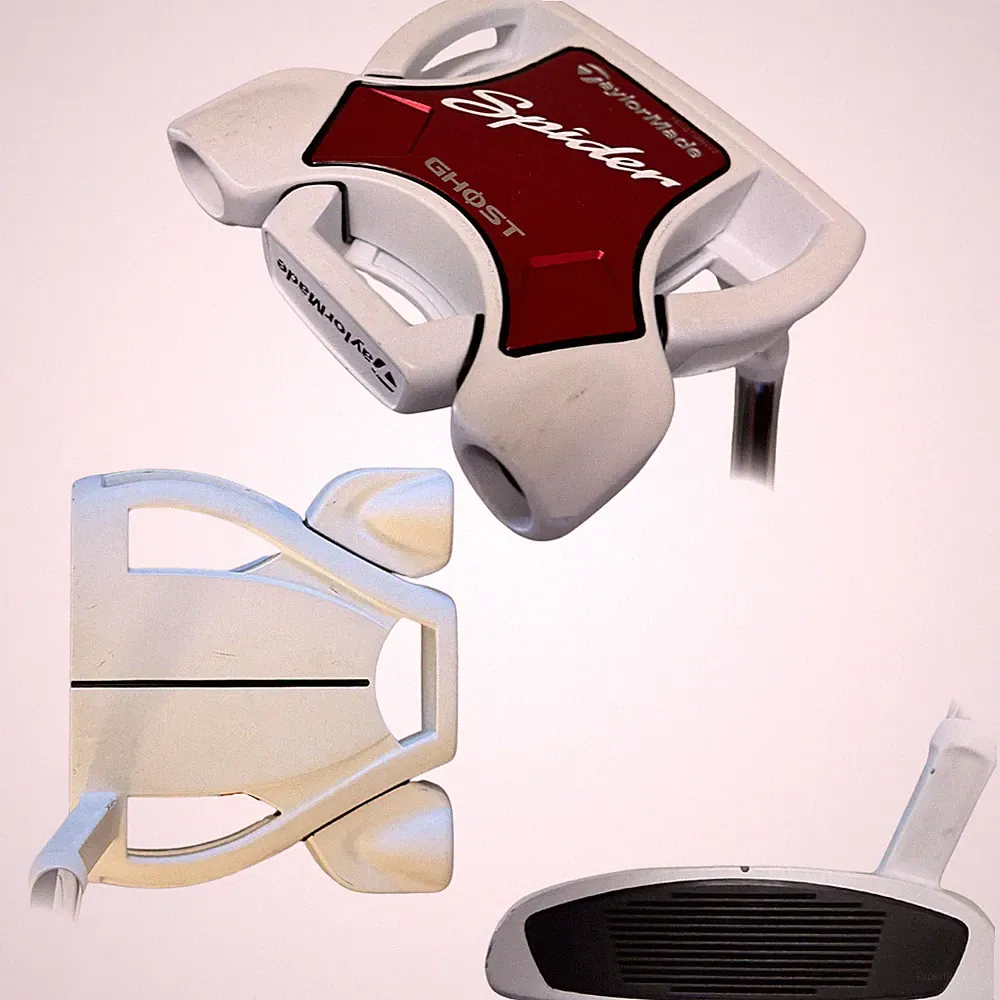 TaylorMade Spider Ghost White/Red Putter, Slant Neck, 35in