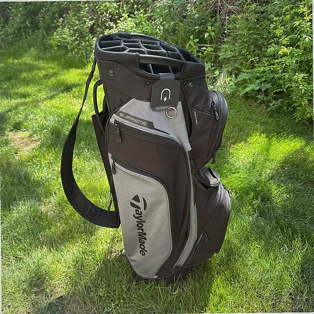 TaylorMade Supreme 15-Way Divider Golf Cart Bag Grey (12) Zip Pockets w/Raincovr