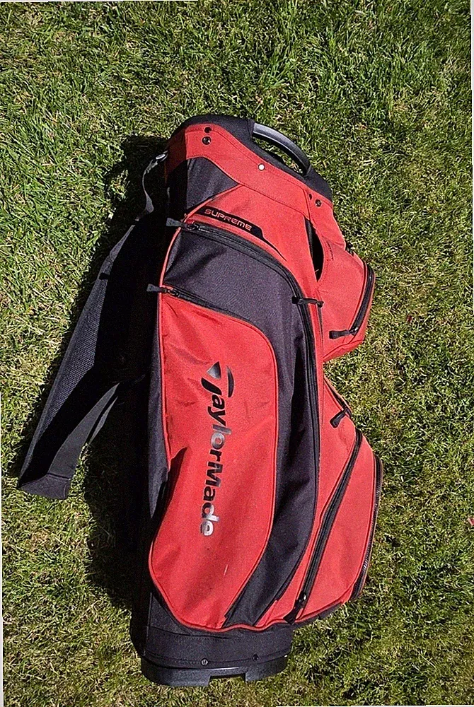 TaylorMade Supreme 15 Way Divider Golf Cart Bag Large Cooler 11 Zippered Pockets