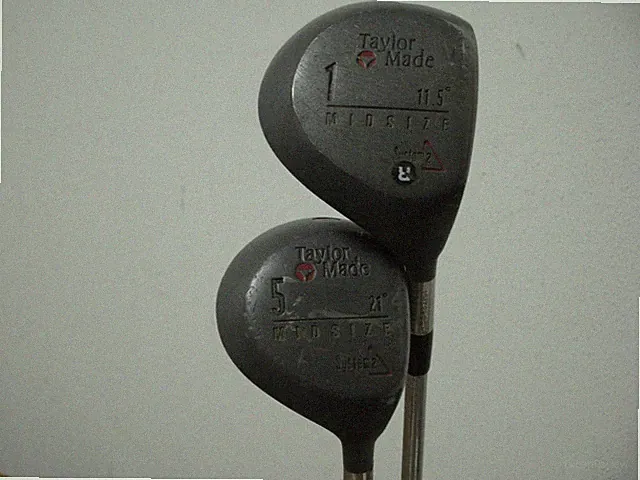 Taylormade System 2 Midsize Driver & 5 Wood Set Regular Steel Very Nice!!