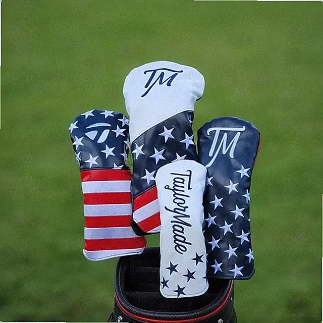 Taylormade USA Stars & Stripes Leather Headcover Driver, Fairway Wood, Hybrid