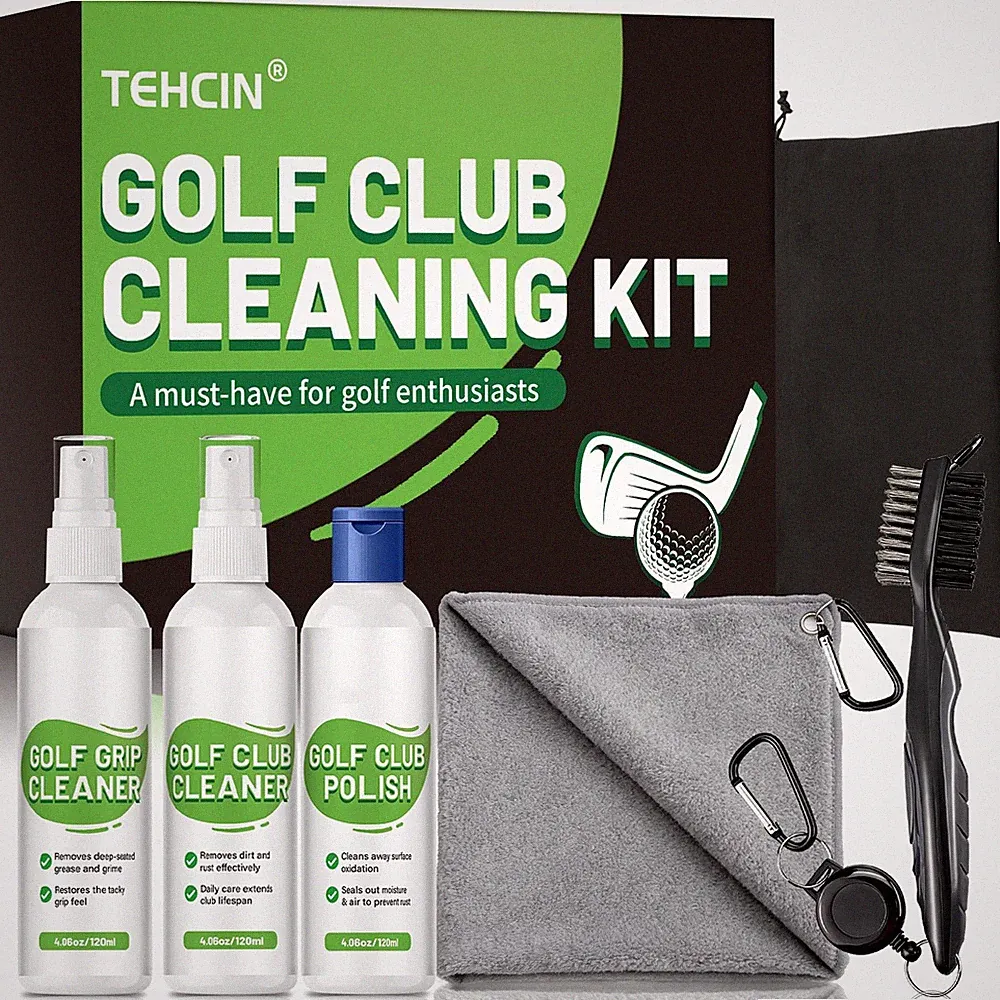 TEHCIN Pro Golf Club Cleaning Kit – Cleaner, Polish, Grip BLACK