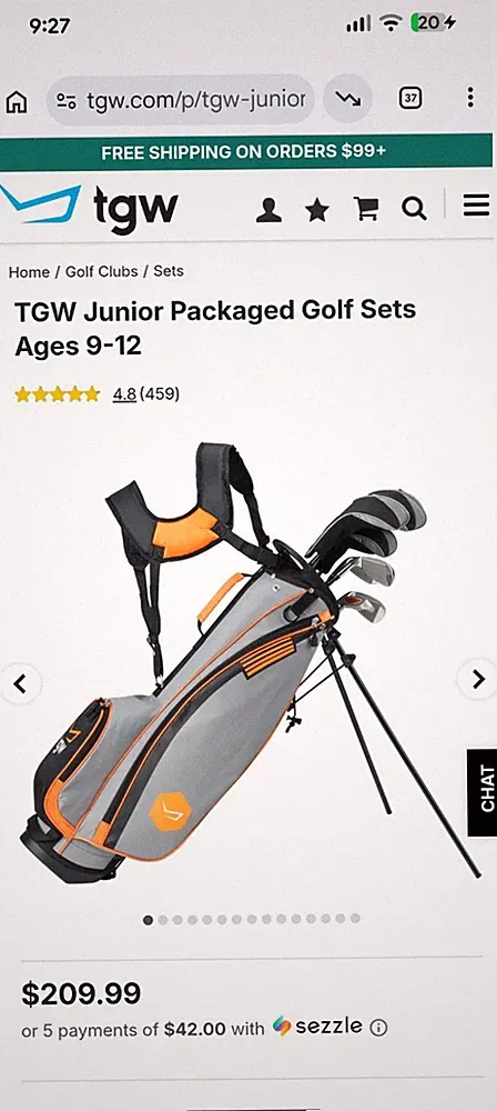TGW Junior Packaged Golf Sets Ages 9-12
