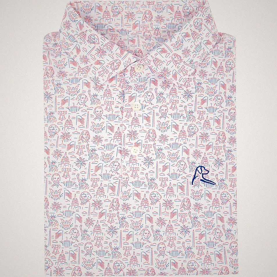 ⭐ The Rhoback American Icon Polo - USA Golf Performance Style - Size L-2XL ⭐