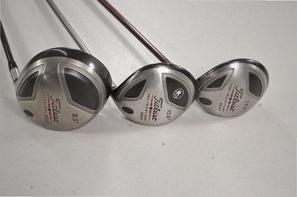 Titleist 983E 9.5* Driver, 980F 3 and 5 Fairway Woods Set Stiff/Regular # 222891