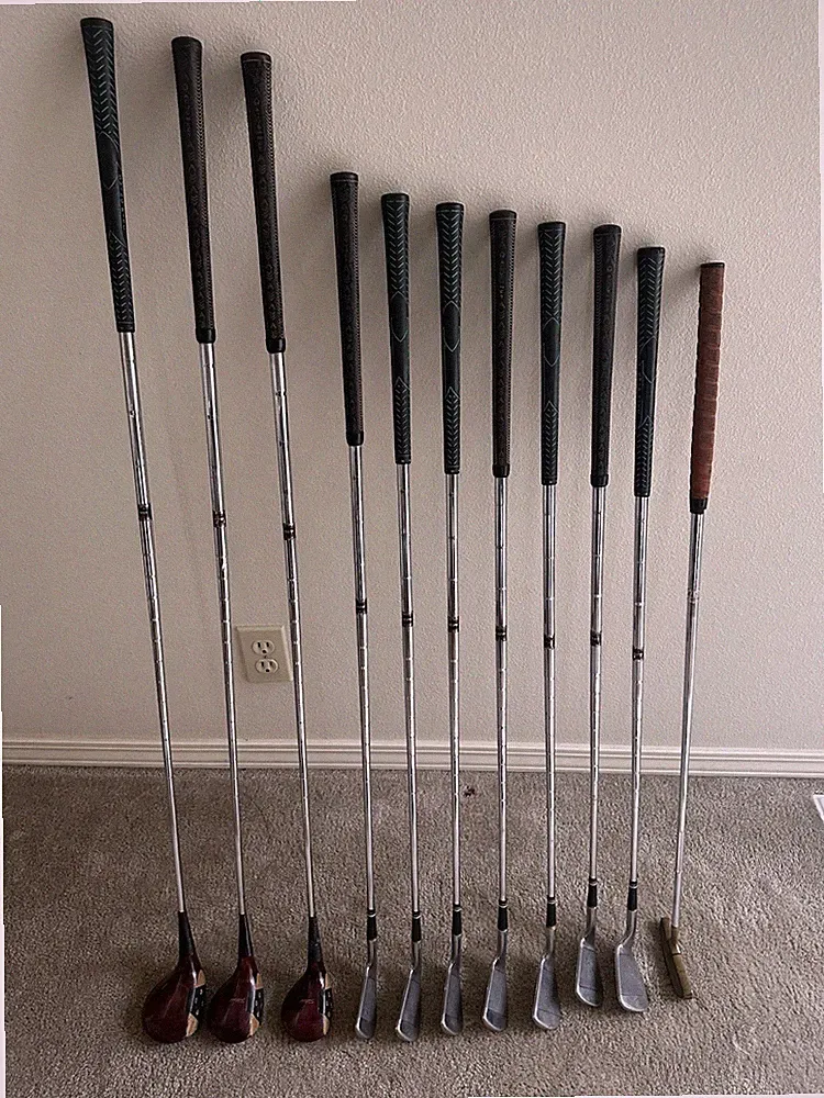 Titleist Acushnet AC-108 Complete 11 Golf Club Set Persimmon Woods Irons Putter