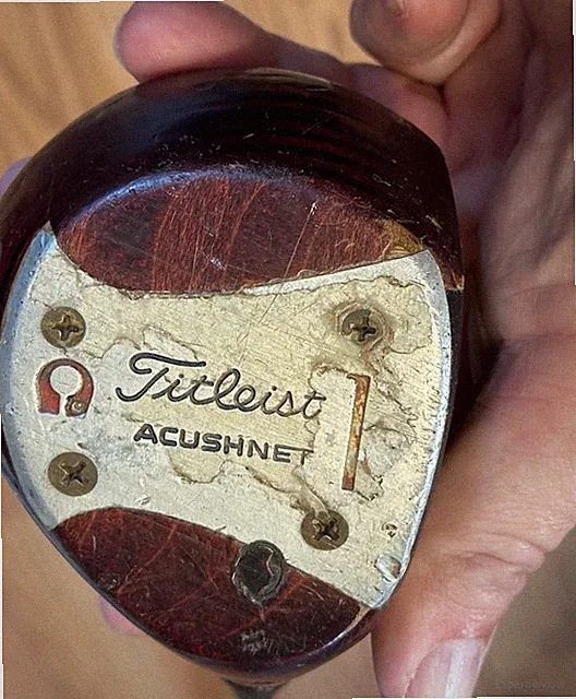TITLEIST ACUSHNET vintage persimmon 1 wood driver RH steel 44" micro balanced