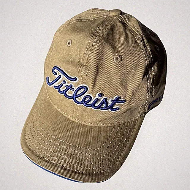 Titleist FJ FootJoy Pro V1 Golf Hat Cap Khaki Blue Strapback Jr Adjustable GUC