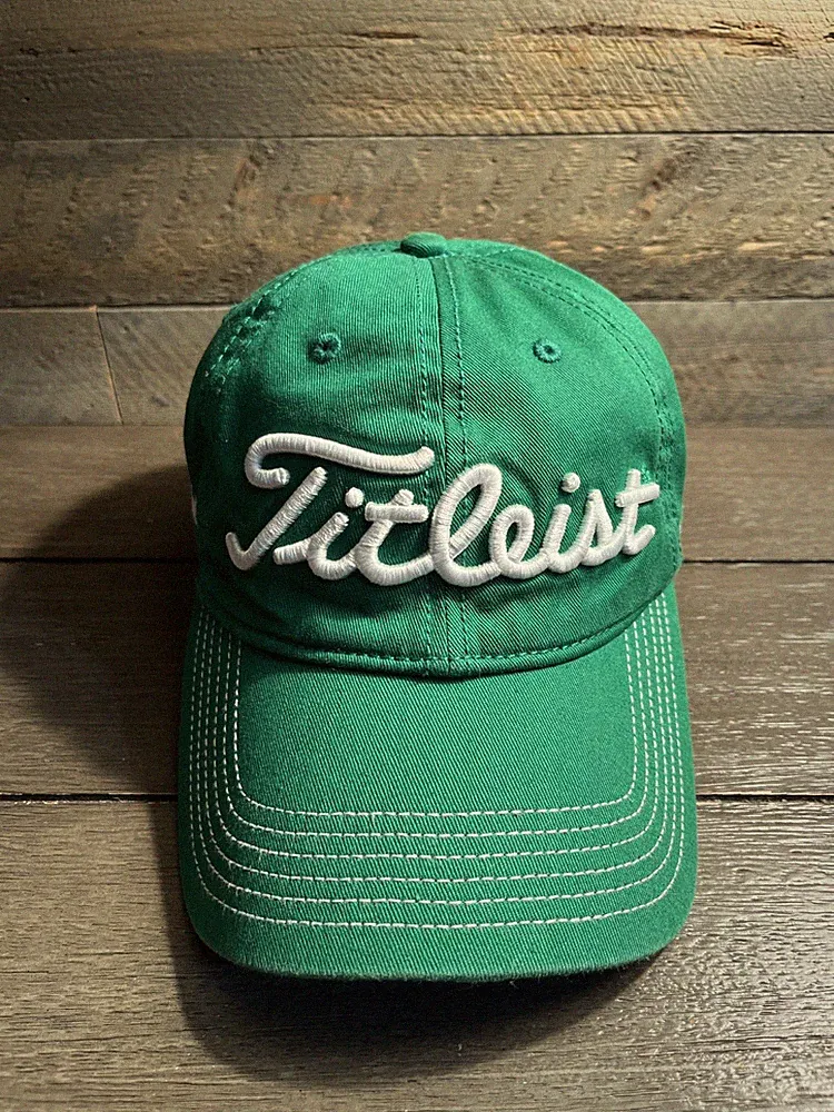 Titleist FootJoy Pro V1 FJ Tour Performance Green Golf Strapback Hat Cap EUC